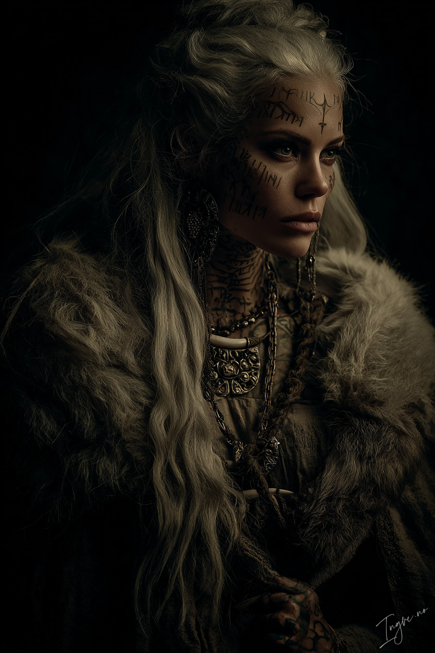 Norse seeress with bone jewelry layered wool and fur runes pa 4e76e2f6 297d 49b7 87bb a02fda853971 1