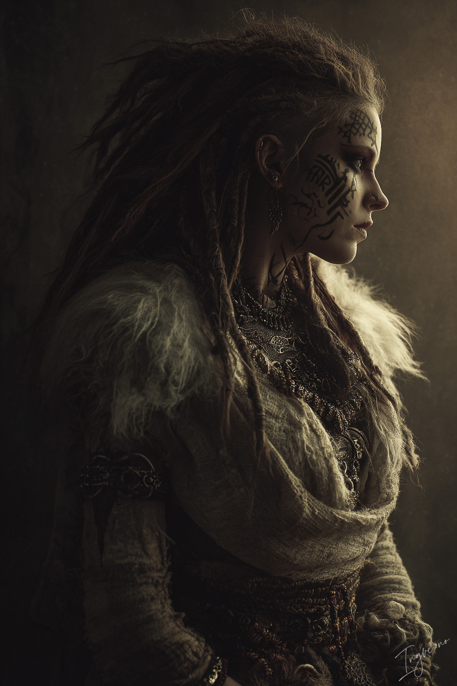 Norse seeress with bone jewelry layered wool and fur runes pa 4e76e2f6 297d 49b7 87bb a02fda853971 2