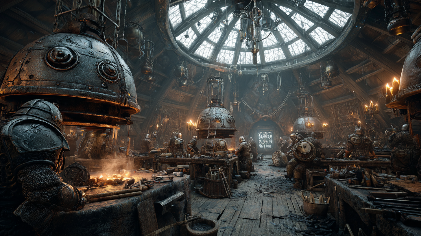 Viking armor workshop inside a mountain filled with molten me 4e46b8e3 a620 4673 afdc f1c3615883a1 3