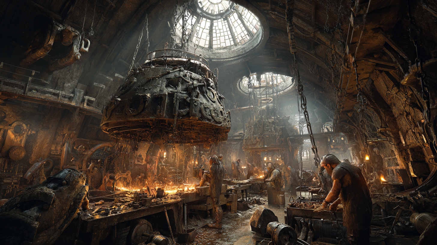 Viking armor workshop inside a mountain filled with molten me eacf1dc3 294f 4bf9 afdf 946a03dadf9a 1