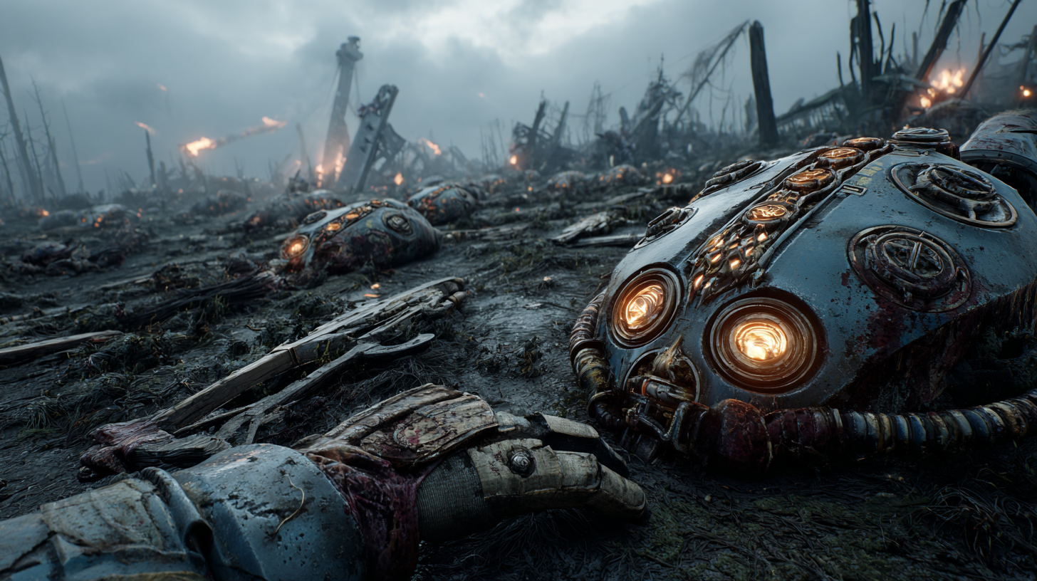 Battlefield covered in fallen warriors smoke drifting through bf0f2579 96c4 43b2 b4a3 2f1d70c93a9d 3
