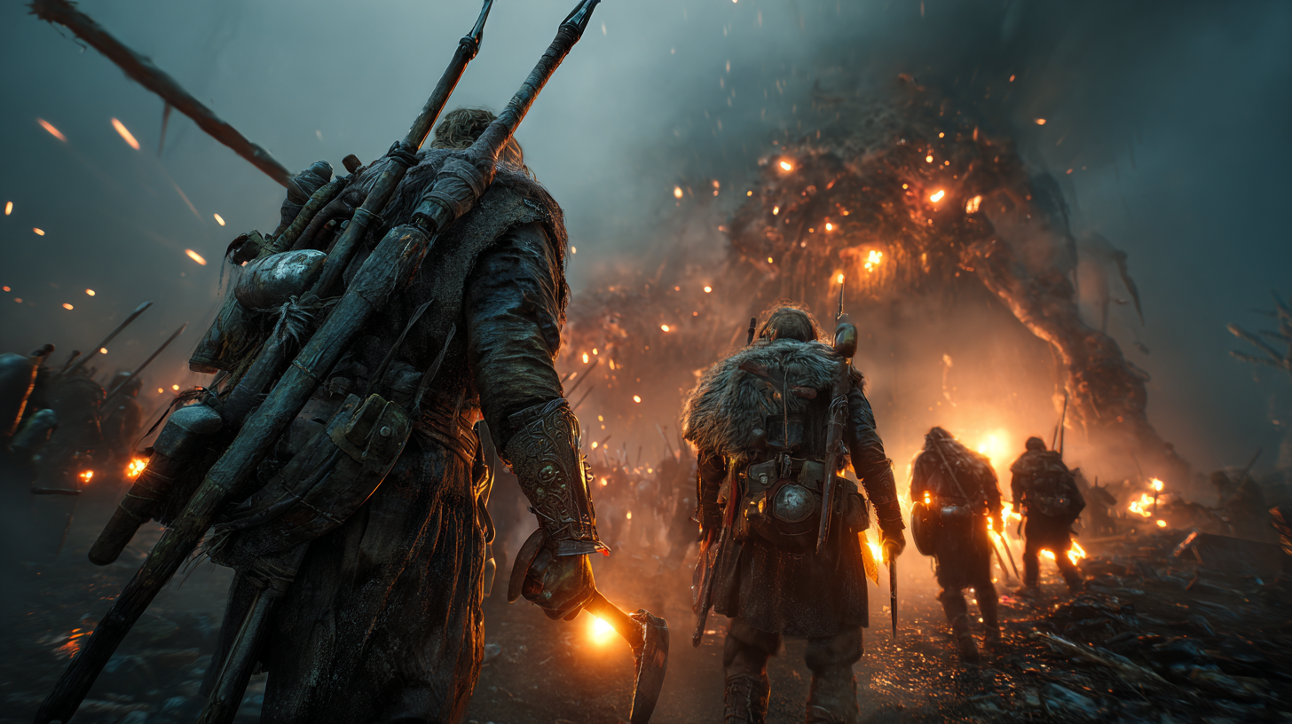Battlefield where dark shadow creatures emerge from smoke Vik 30b0702a 3170 48c5 9f1d 6adec1242d8a 2