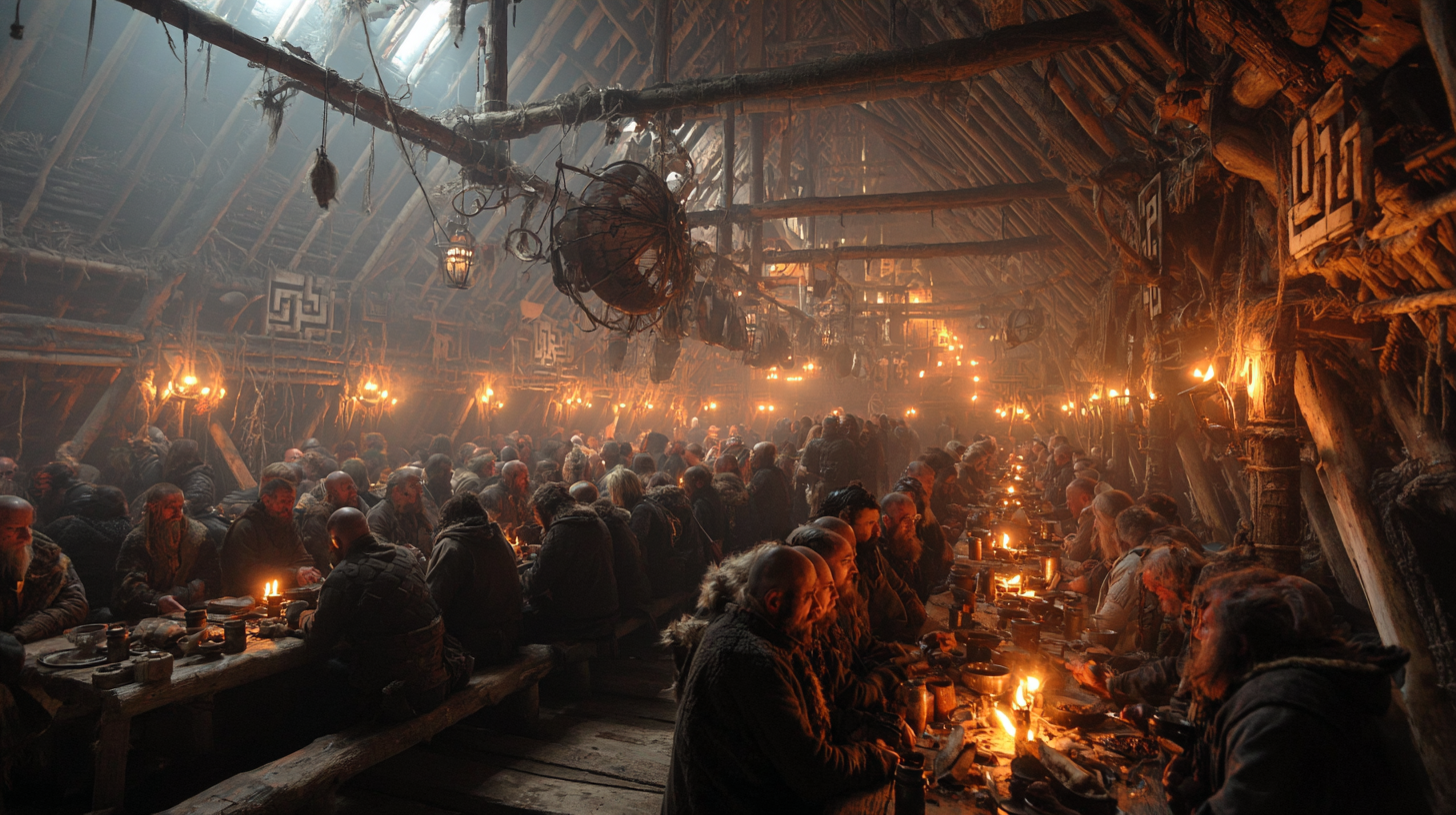 Longhouse packed with warriors shoulder to shoulder shouting 348ce45c 0469 4bae 966e f50587ffbdb8 1