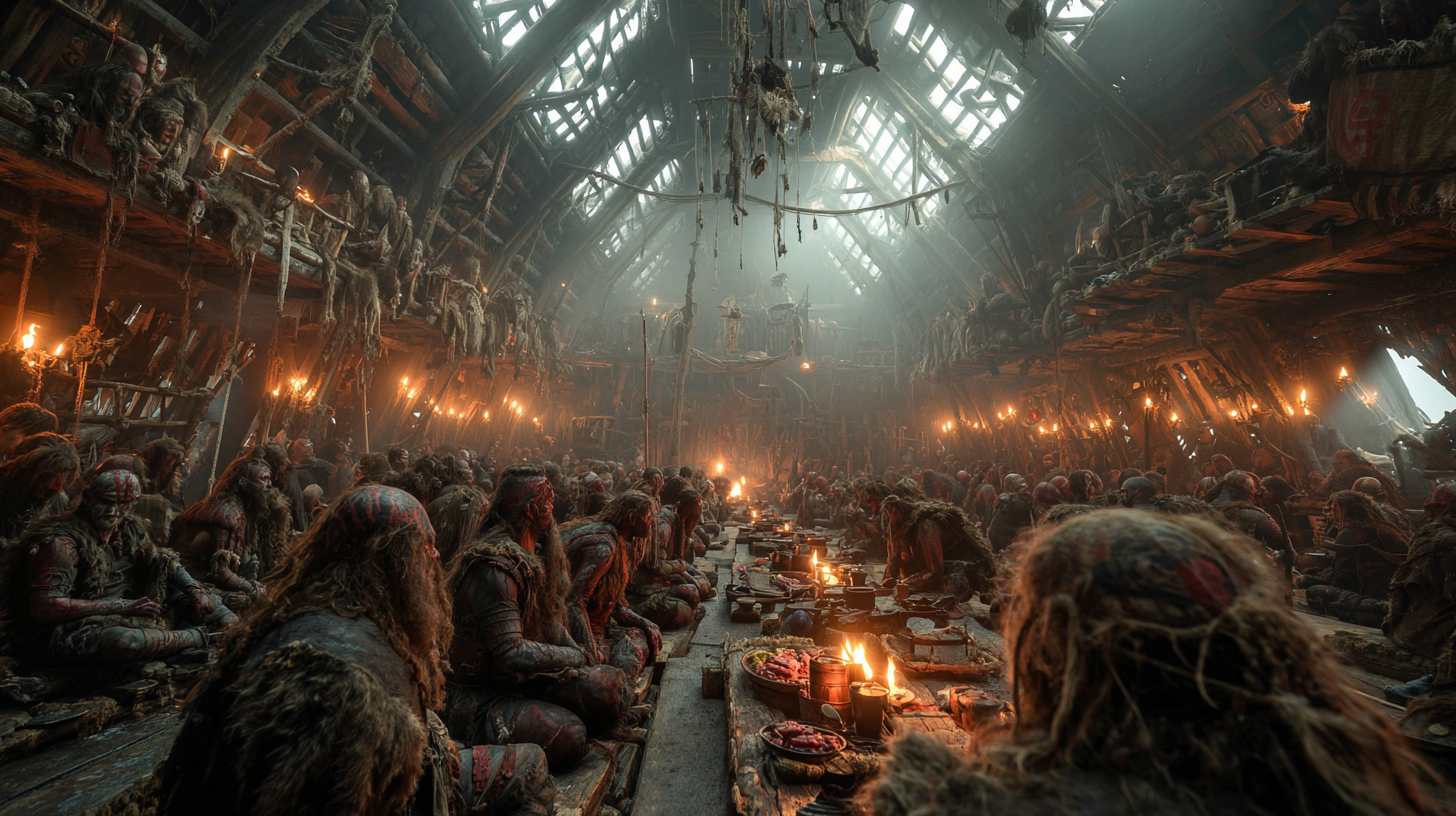 Longhouse packed with warriors shoulder to shoulder shouting 348ce45c 0469 4bae 966e f50587ffbdb8 3