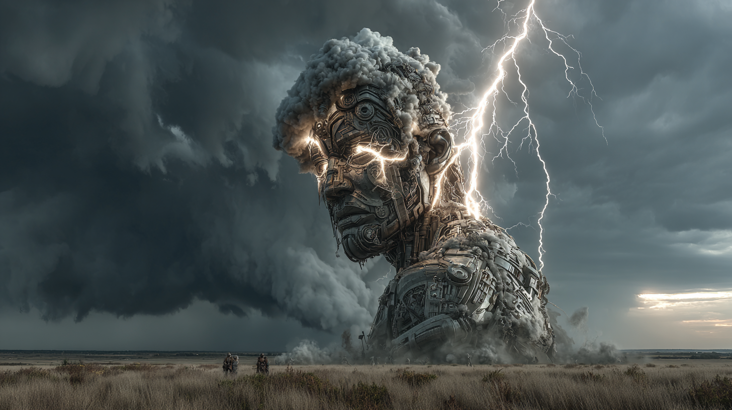 Massive mechanical Norse god forming in the storm clouds ligh 5a01acb4 1c0f 4cb0 8330 39f52e5d591e 1