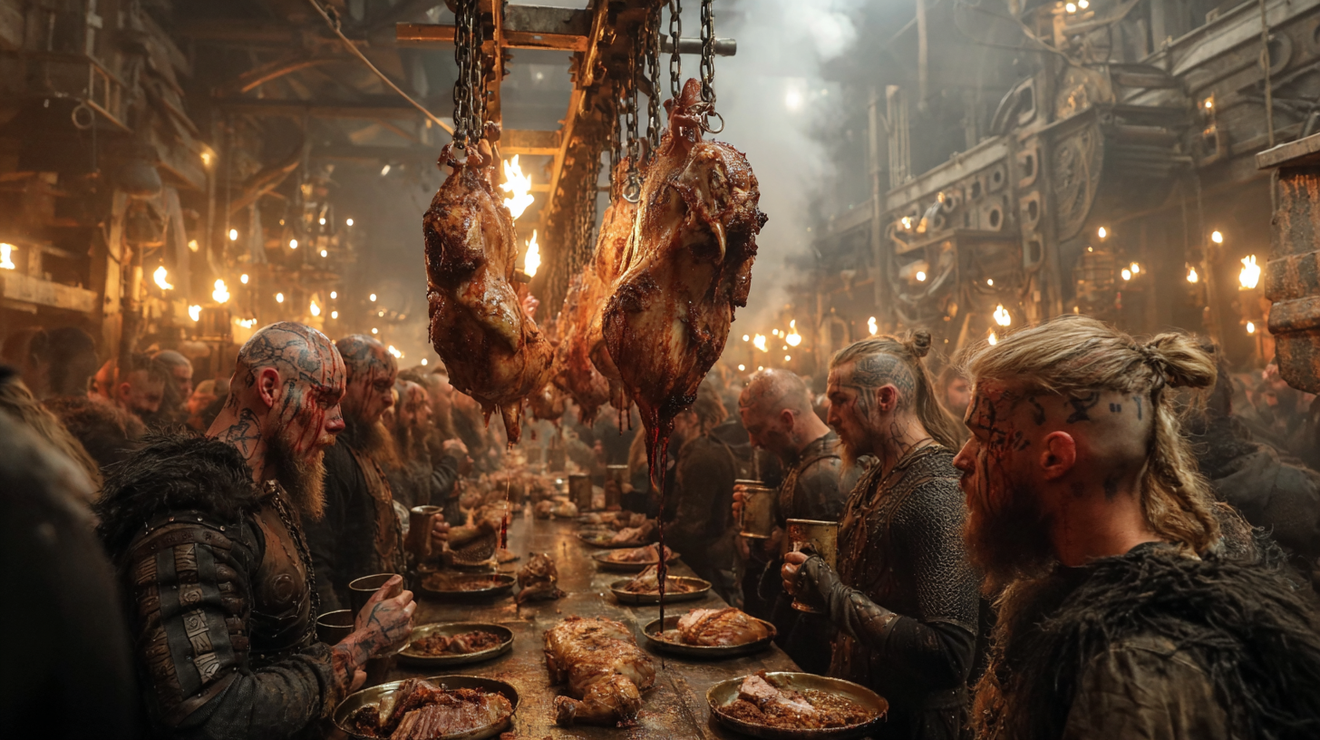 Over the top Viking celebration inside a steampunk longhouse 47ddcca6 a2de 4c65 9c39 712d67dd24f5 0