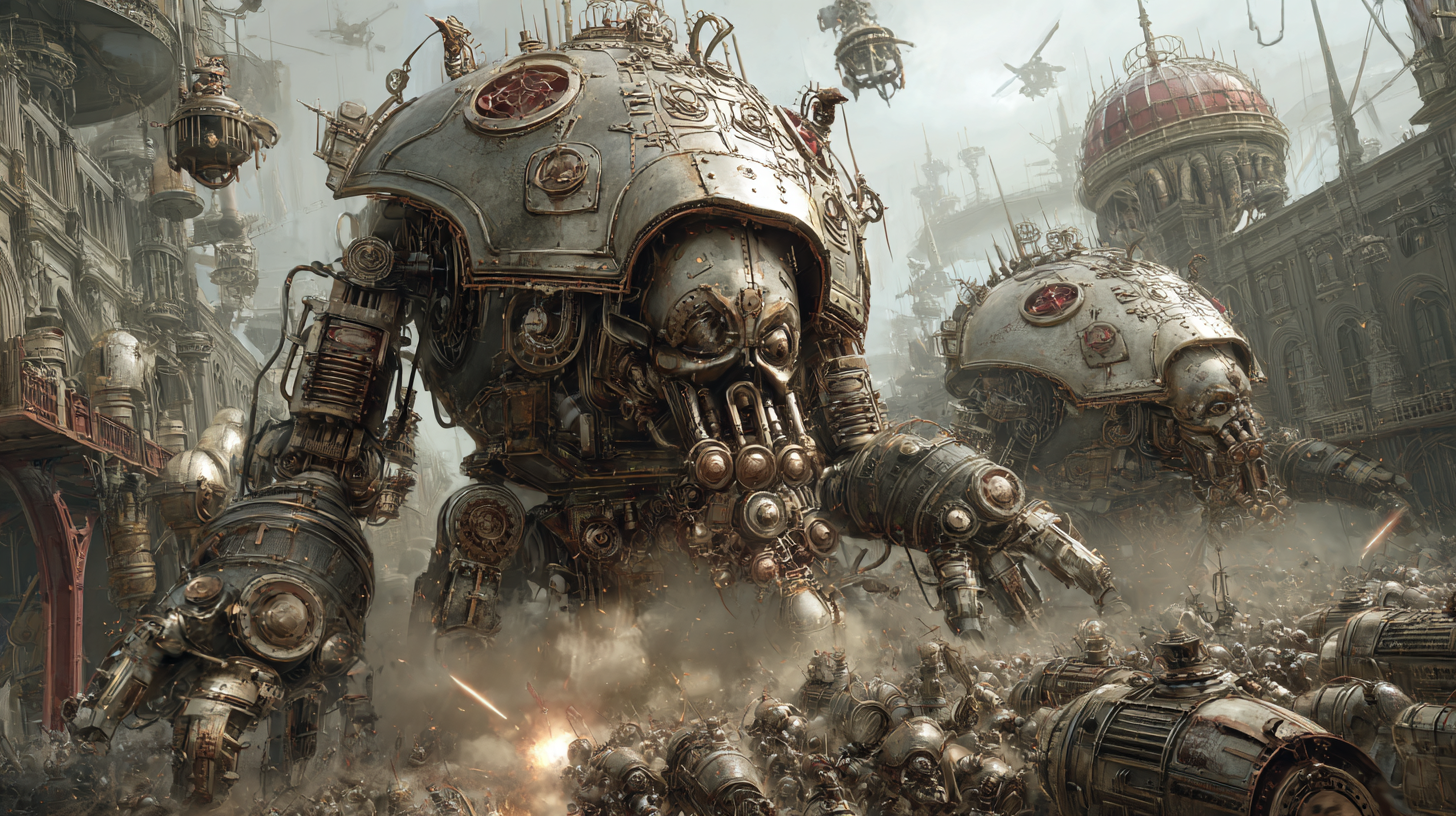 Two massive steampunk Viking armies crashing together mechani 3e09f7bb 68dc 4ebe b589 32e2861d1d18 3